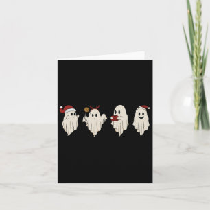 Carte Joli Fantôme Éffrayant Noël Santa Hat Funny Famill