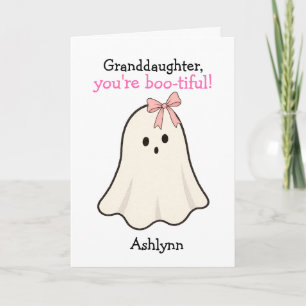 Carte Joli Fantôme Halloween pour petite-fille