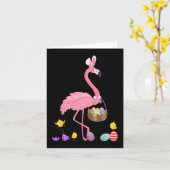 Carte Joli Flamant rose Pâques Avec Panier Pâques Pâques (Fleur jaune)