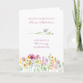 Carte Joli Fleur sauvage Blooming Merveilleux anniversai (Devant)