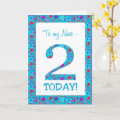 Carte Joli Floral 2ème anniversaire pour Niece Blue (Fleur jaune)