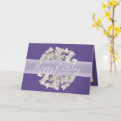 Carte Joli floral blanc orchidée Bouquet Anniversaire (Fleur jaune)