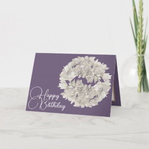 Carte Joli Floral Blanc Orchidée Fleur Garland Anniversa