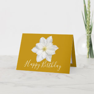 Carte Joli Floral Moderne Clematis Flower Gold Anniversa