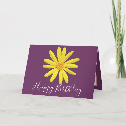 Carte Joli Floral Moderne Fleur Fleur pourpre Anniversai (Devant)