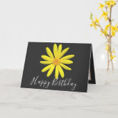 Carte Joli Floral Moderne Fleur gris Fleur Anniversaire (Fleur jaune)