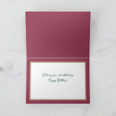 Carte Joli Floral Moderne Fleur rose Fleur Anniversaire (Intérieur)