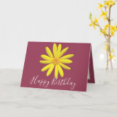 Carte Joli Floral Moderne Fleur rose Fleur Anniversaire (Fleur jaune)