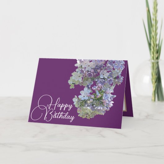 Carte Joli Floral Moderne Lilac Fleur pourpre Anniversai (Devant)