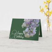 Carte Joli Floral Moderne Lilac Fleur Vert Anniversaire (Fleur jaune)