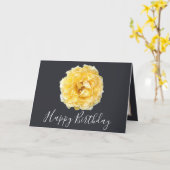 Carte Joli Floral Moderne Rose Fleur Gris Anniversaire (Fleur jaune)