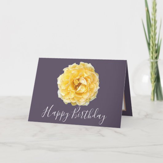 Carte Joli Floral Moderne Rose Fleur pourpre Anniversair (Devant)