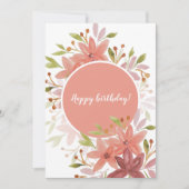 Carte Joli Floral Rustique Terracotta Rose (Devant)