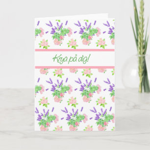 Carte Joli Floral suédois langue salut obtenir bien