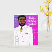 Carte Joli Frère Africain Américain Anniversaire (Fleur jaune)