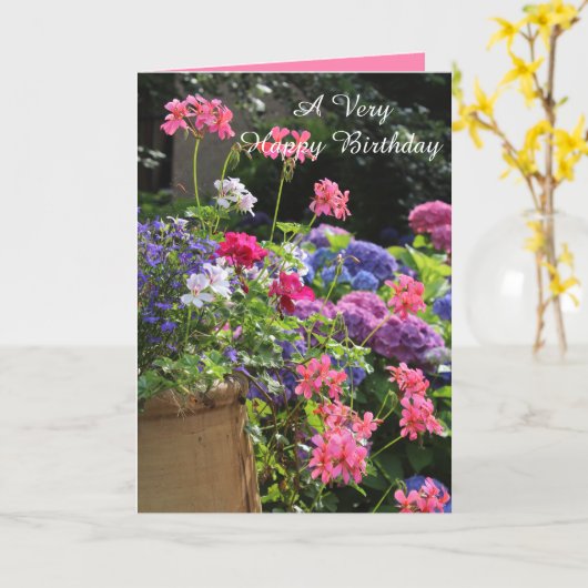 Carte Joli Geraniums de fleurs d'été dans un pot (Fleur jaune)