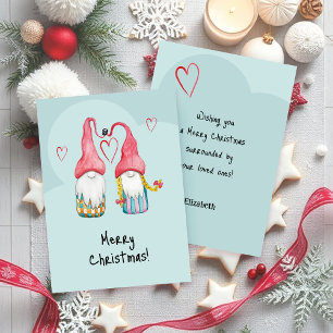 Carte Joli Gnome amoureux Joyeux Noël