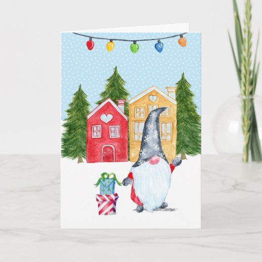 Carte Joli gnome de Noël (Devant)