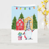 Carte Joli gnome de Noël (Fleur jaune)