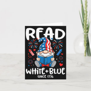 Carte Joli Gnome Lit Blanc Jour De L'Indépendance Bleu
