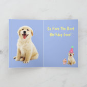 Carte Joli Golden Retriever Chiot Anniversaire (Intérieur)