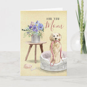 Carte Joli Golden Retriever Nom Personnalisé Joyeux Anni