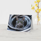 Carte Joli Gyre de Tabby Gris (Fleur jaune)