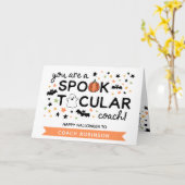Carte Joli Halloween à l'entraîneur Spooktacular (Fleur jaune)