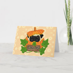 Carte Joli Halloween Carlin d'automne Pugkin Citrouille