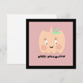 Carte Joli Halloween Citrouille Broussissant (Devant / Derrière)