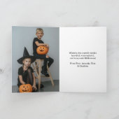 Carte Joli Halloween Citrouille Fantôme photo Happy (Intérieur)