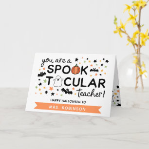 Carte Joli Halloween de la part d'un enseignant mignon S