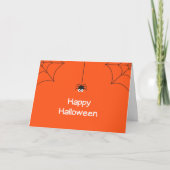 Carte Joli Halloween Hanging Spider avec Web (Devant)