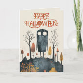 Carte Joli Halloween Monster Éffrayant automne décor (Devant)