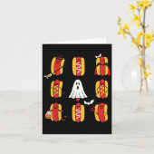 Carte Joli Halloweiners Hot Dog Ghosts Halloween C (Fleur jaune)