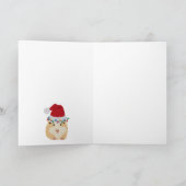 Carte Joli Hamster Funny Animal Santa Chapeau Noël (Intérieur)