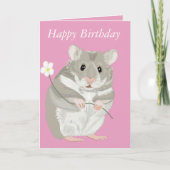 Carte Joli Hamster Gris et Blanc avec (Devant)
