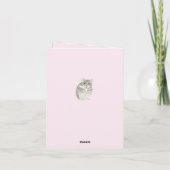 Carte Joli hamster gris et blanc tenant une fleur  (Dos)