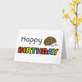 Carte Joli hérisson d'anniversaire (Fleur jaune)