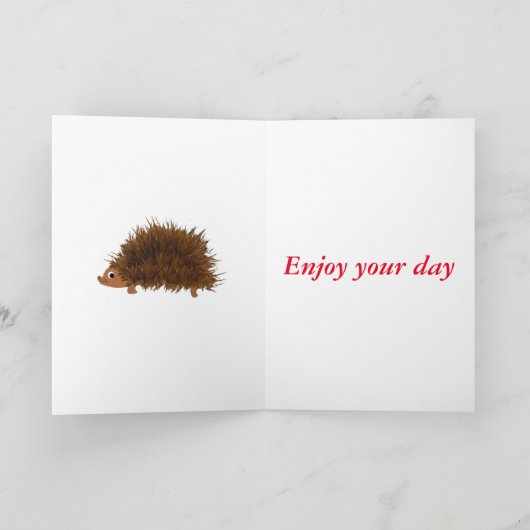 Carte Joli hérisson Nephew Anniversaire ajouter nom âge (Intérieur)