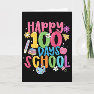 Carte Joli heureux 100 jours d'école premier jour d'écol