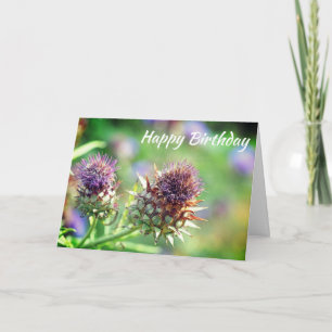 Carte Joli Jardin de chardon violet Anniversaire