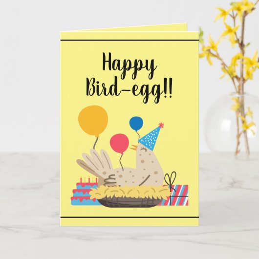 Carte Joli Jaune Funny Poulets Humour Ballons Anniversai (Fleur jaune)