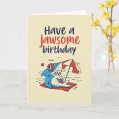 Carte Joli jeu de requin Cool amusant Jawsome Anniversai (Fleur jaune)