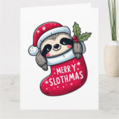 Carte Joli "Joyeux Slothmas" Noël (Devant)