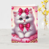 Carte Joli Kitten de la Saint-Valentin (Fleur jaune)