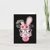 Carte Joli lapin Bubble Gum Jour de Pâques Bunny Leopard (Devant)