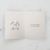 Carte Joli lapin de Noël blanc à la crème douce (Intérieur)