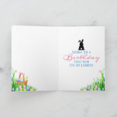 Carte Joli lapin de Pâques et Pleine lune Anniversaire (Intérieur)