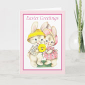 Carte Joli lapin de Pâques Vintage (Devant)